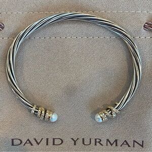 David Yurman Silver Cable Bracelet with Twisted Design